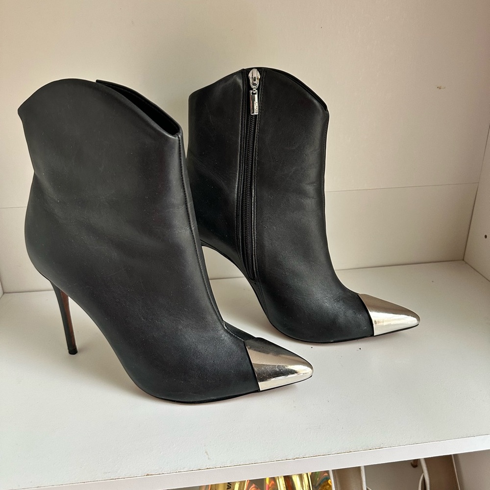 Black and Silver Women's Ankle Boots
